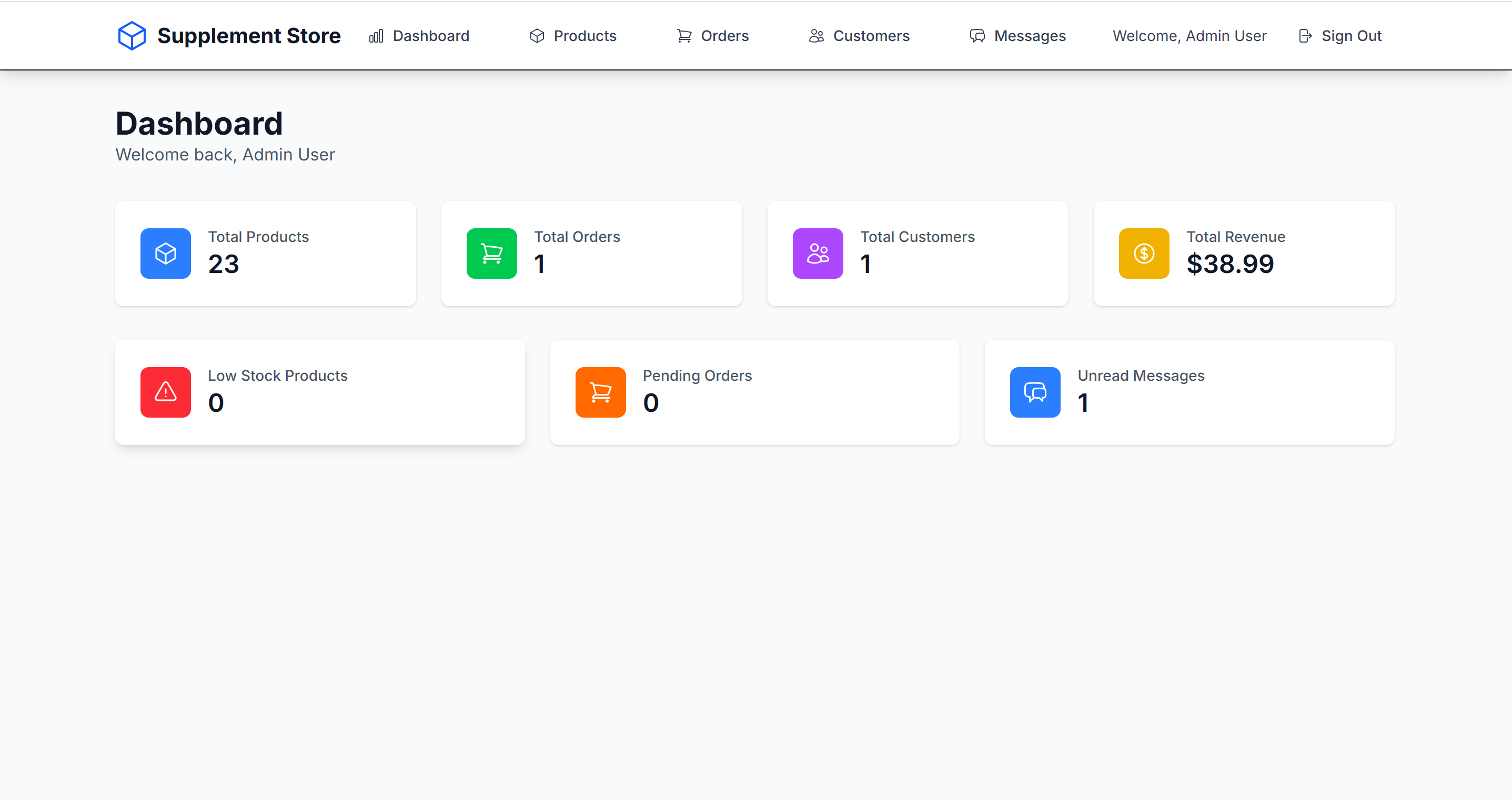 Supplement Ecommerce Store